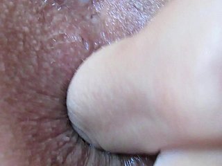 Extreme close give anal play and fingering asshole