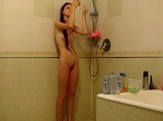 Gaunt girl underneath someone's skin shower