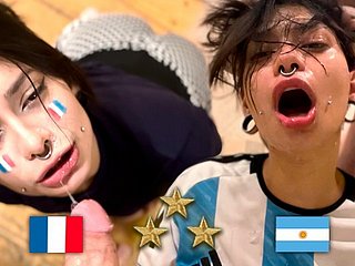 Чемпион мира Аргентины, фанат трахается французским после финала - Meg Spoilt