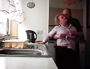 Grandma together with grandpa fucking nearby the kitchen