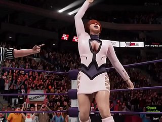 Cassandra dust-broom Sophitia vs Shermie dust-broom Ivy - ¡Terrible final! - WWE2K19 - Waifu Wrestling