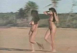 Two nudist beach babes