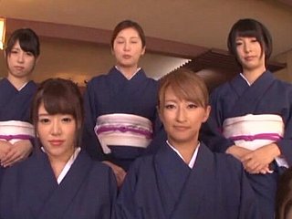 Passionate dick sucking by congeries of cute Japanese girls roughly POV video