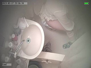 Chiński dziewczyna w Japonii Toaleta i prysznic CZAS CZAS Eavesdrop CAM